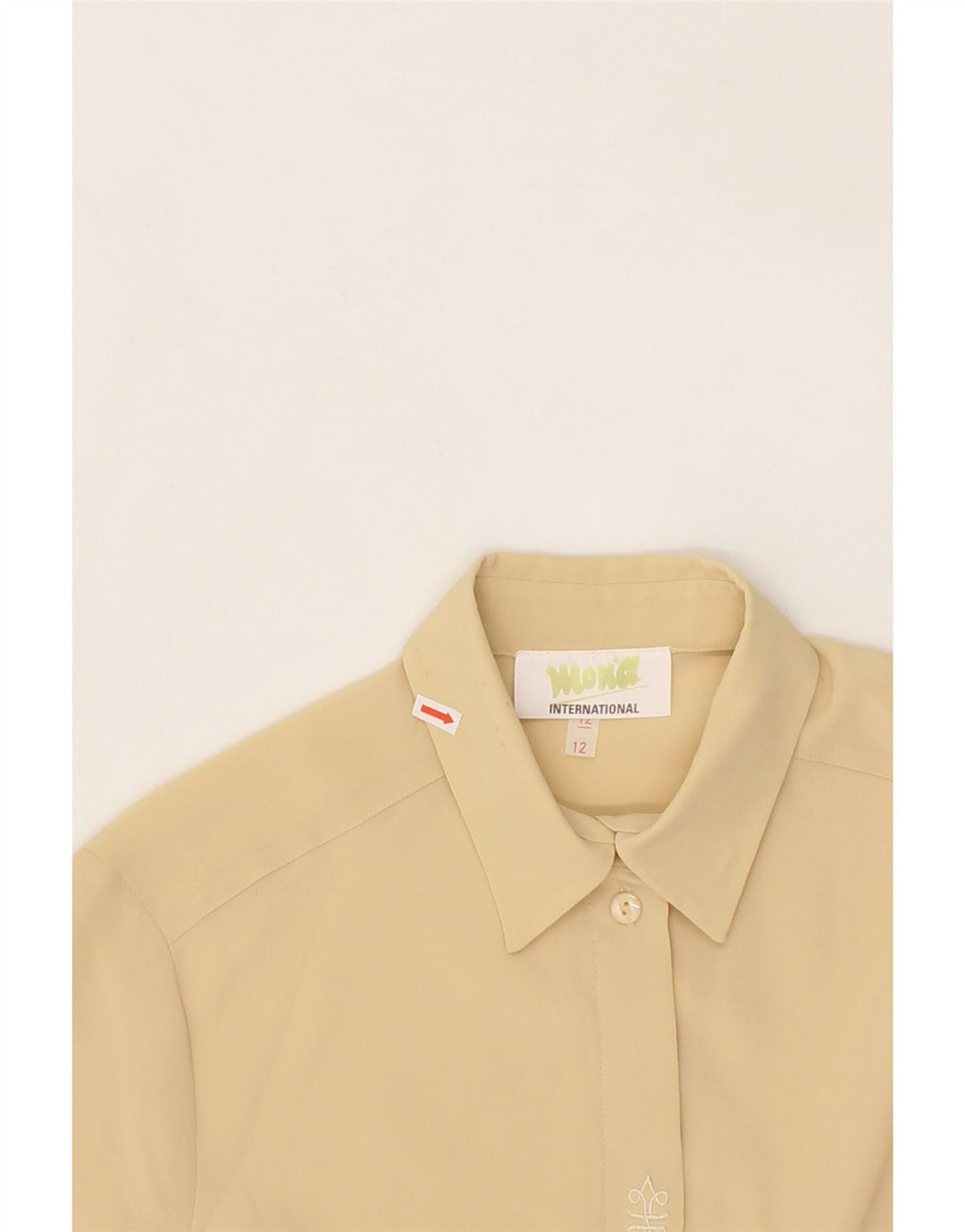 MONA Womens Shirt Blouse UK 12 Medium  Beige Viscose Vintage Mona and Second-Hand Mona from Messina Hembry 