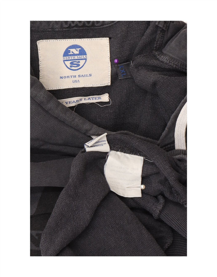 Felpa con cappuccio grafica da uomo North Sails 2XL in cotone grigio