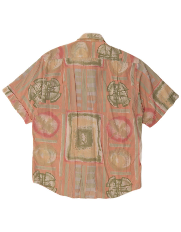 Camicia da uomo a maniche corte VINTAGE XL in viscosa patchwork rosa