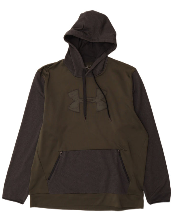 Under Armour Uomo Cold Gear Graphic Felpa con cappuccio Felpa XL Grigio Colourblock