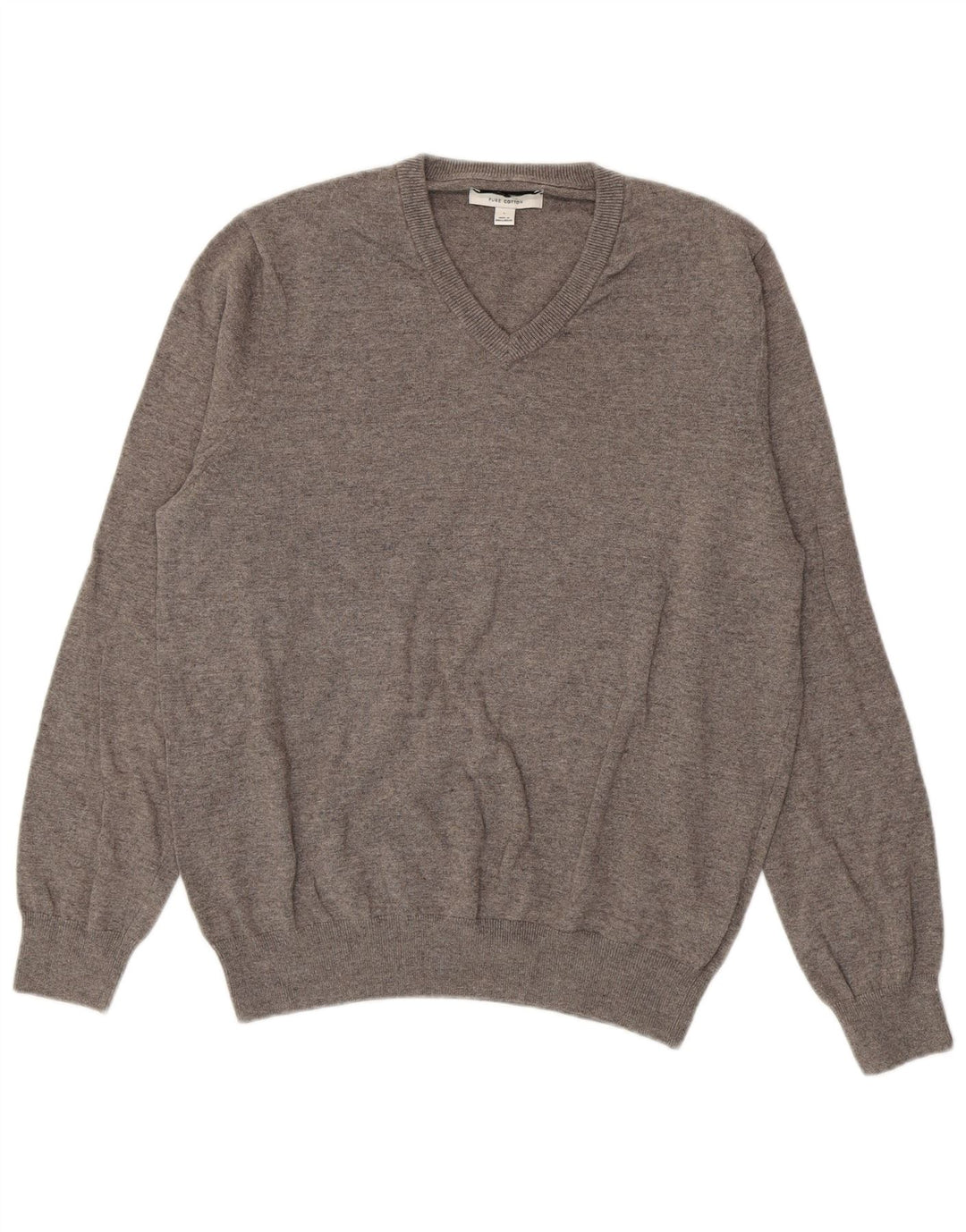 Maglione da uomo Marks & Spencer con scollo a V, grande cotone grigio