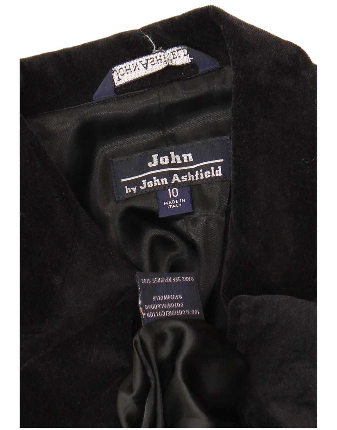 Soprabito in velluto da donna John Ashfield UK 10 piccolo cotone nero