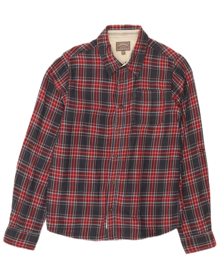 FAT FACE Camicia in flanella per ragazzi 12-13 anni scozzese rossa
