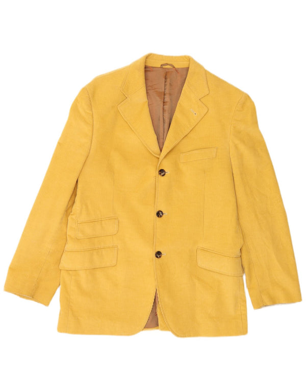 Giacca blazer da uomo in velluto a coste a 3 bottoni Brooksfield IT 48 cotone giallo medio