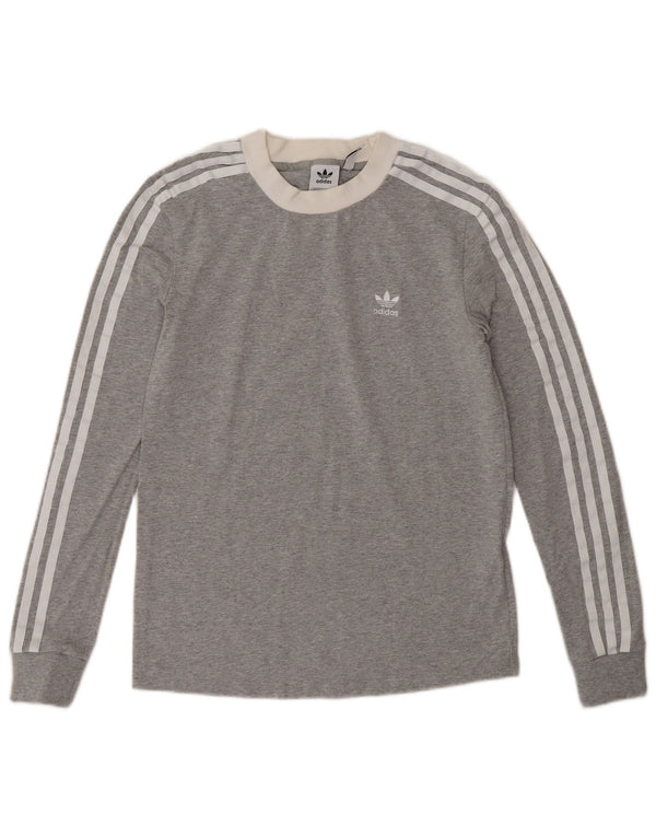 Top Adidas da donna a manica lunga UK 8 Small in cotone grigio