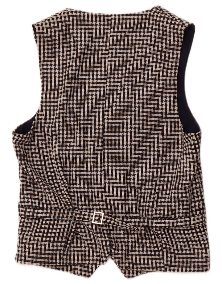 ZARA Gilet Uomo Medio Blu Navy Pied De Poule Cotone