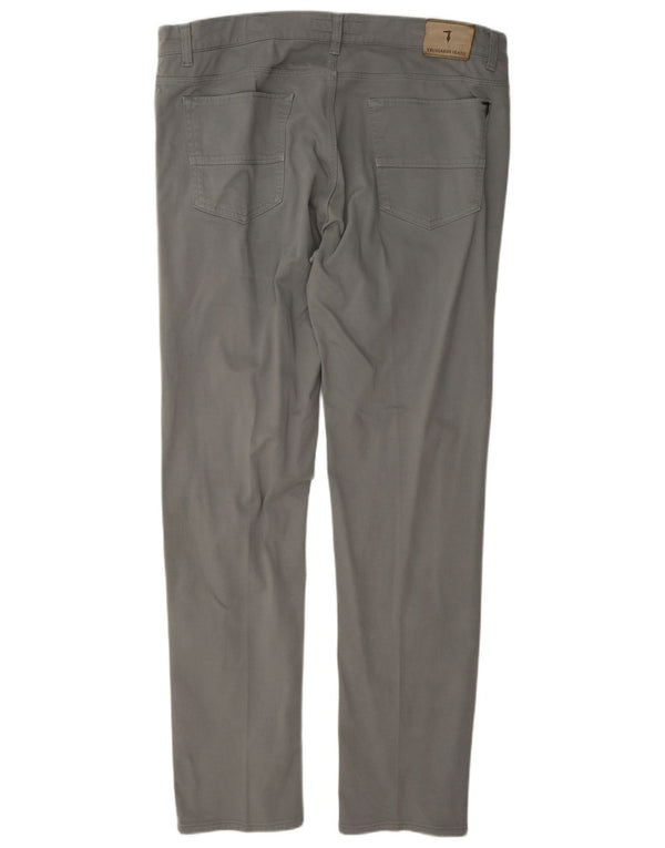 Pantaloni Casual Slim Uomo Trussardi W40 L35 Cotone Grigio