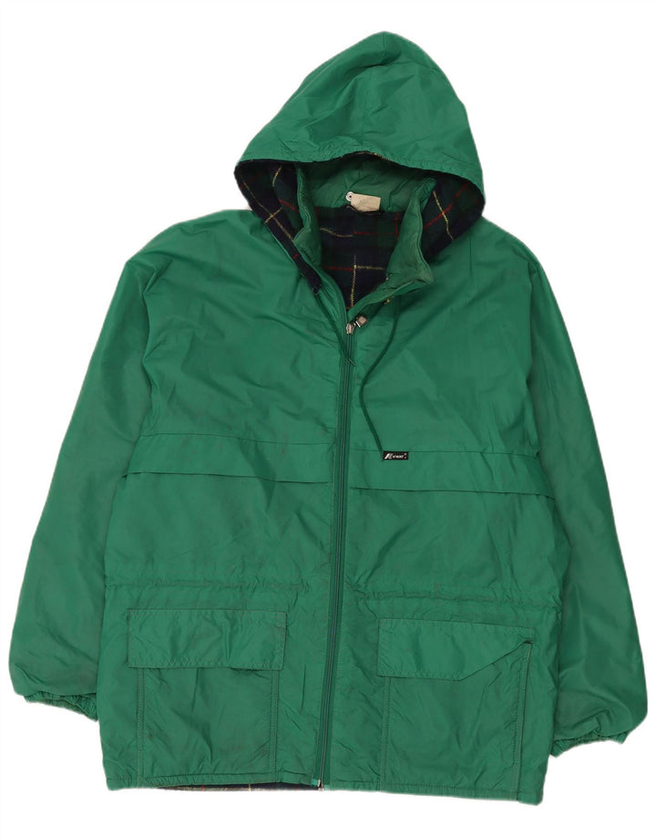 Giacca antipioggia da uomo con cappuccio K-Way UK 42 XL Verde Poliammide
