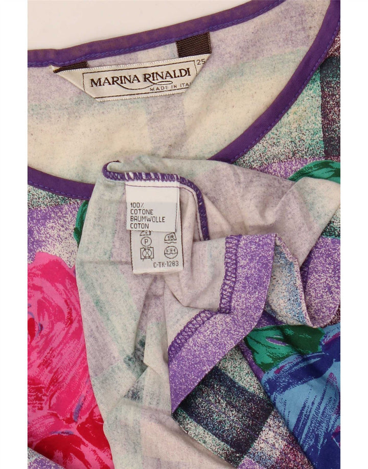 Marina Rinaldi T-shirt grafica da donna Top taglia 25 grande multicolore