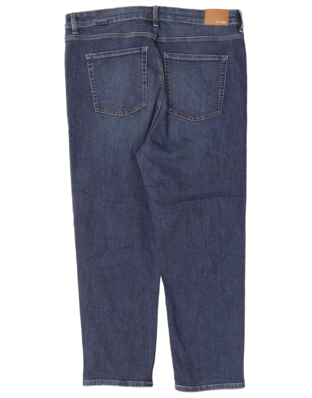 MARKS & SPENCER Jeans corti a sigaretta da donna UK 18 XL W36 L25 Blu