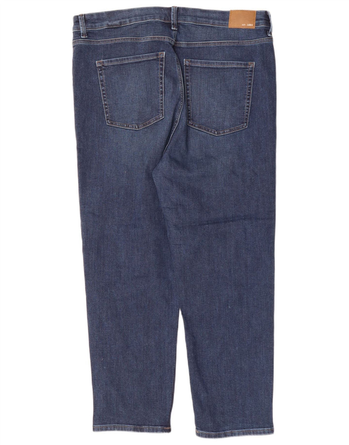 MARKS & SPENCER Jeans corti a sigaretta da donna UK 18 XL W36 L25 Blu