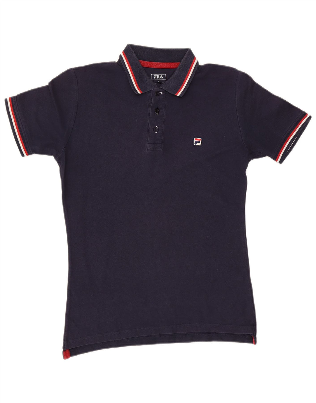 Polo da uomo Fila piccola in cotone a righe blu navy