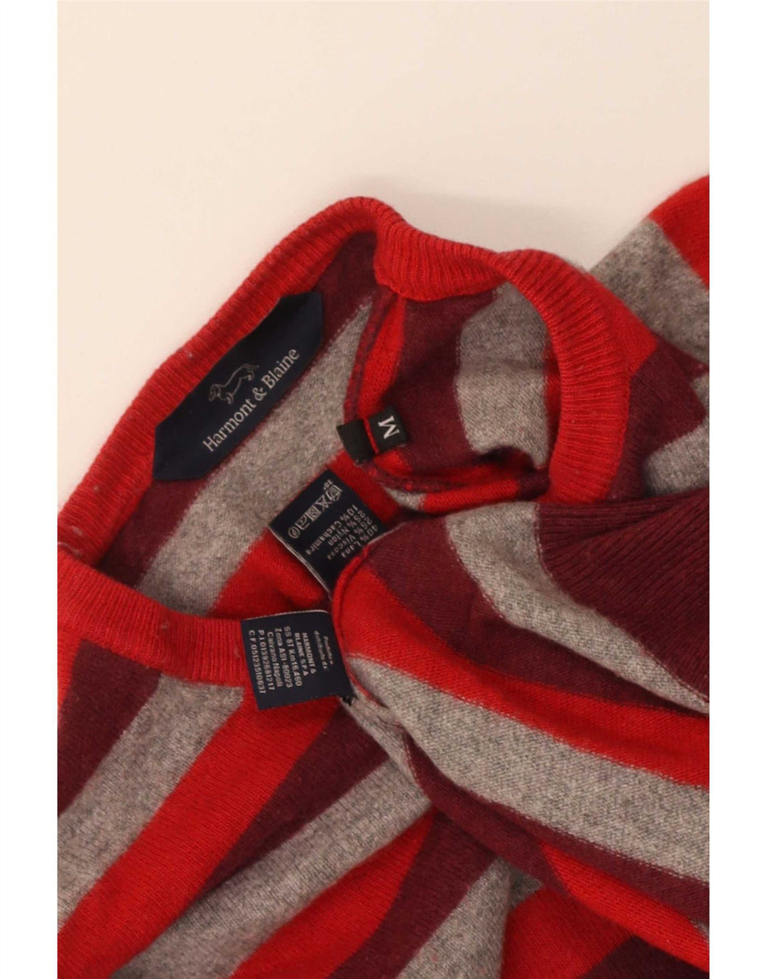 Maglione da uomo girocollo Harmont & Blaine in lana a righe rosse medie