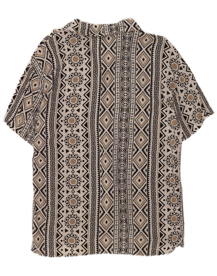 Camicia a maniche corte da uomo Jack & Jones Small in viscosa geometrica bianca