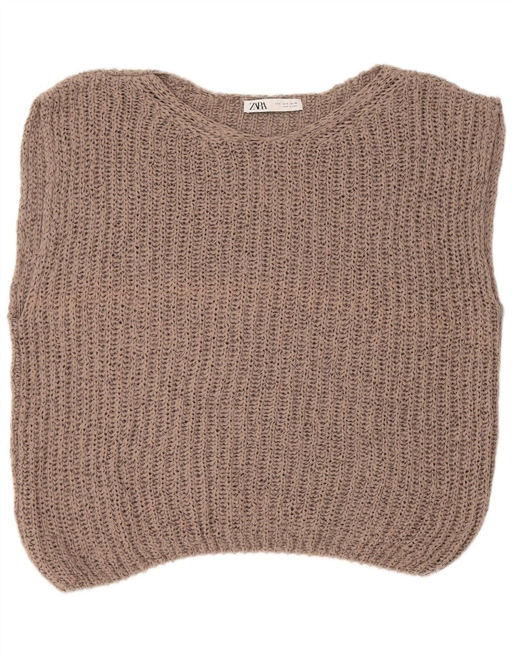 Canotta oversize da donna Zara UK 10 piccola Beige