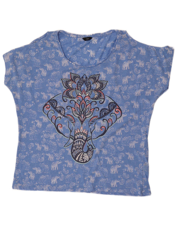 M&Co Camicetta grafica da donna con spalle scoperte Top UK 16 Grande floreale blu