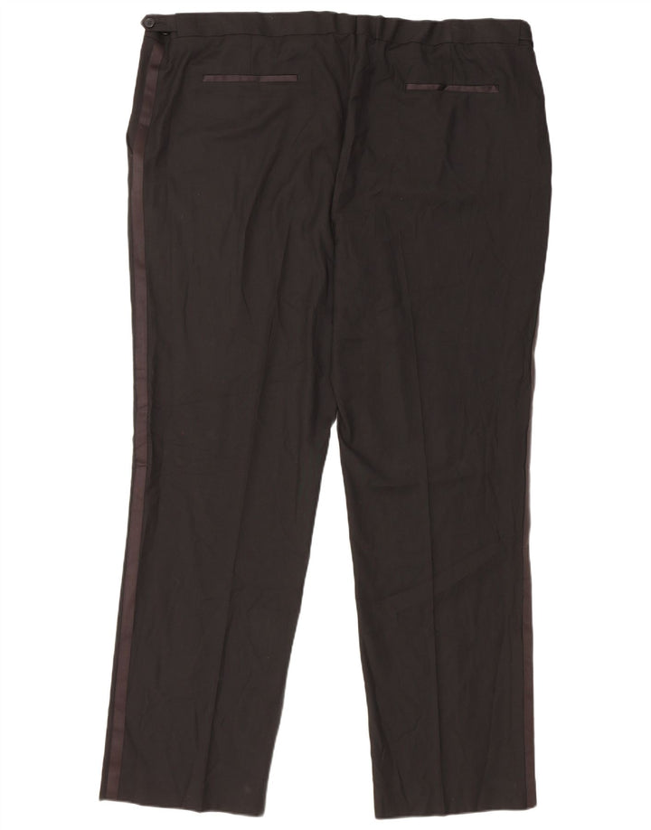 Pantaloni da abito vestibilità regolare Marks & Spencer da uomo W46 L33 poliestere nero