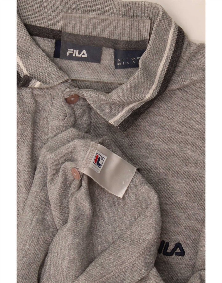 Polo da uomo Fila piccola a righe grigie