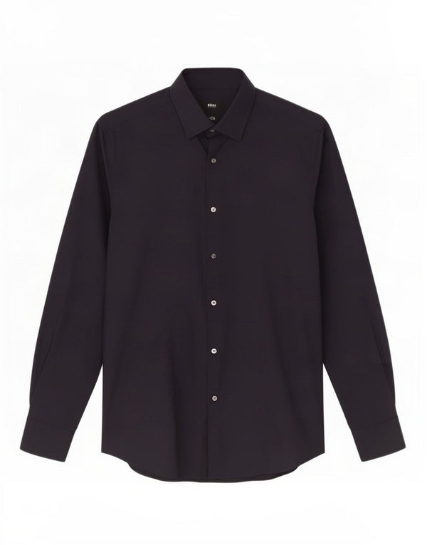 Camicia slim fit da uomo Hugo Boss taglia 39 15 1/2 cotone medio blu navy