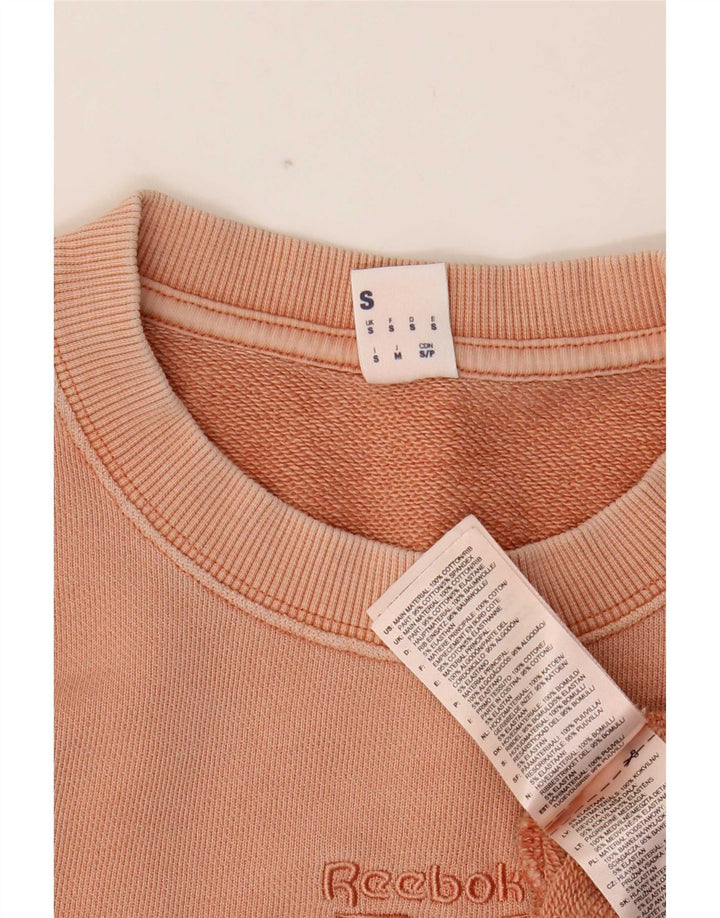 Felpa Reebok da uomo, maglione piccolo, cotone rosa