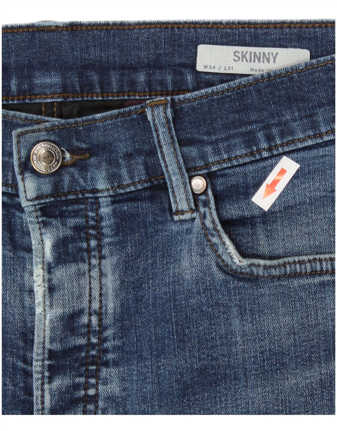 Jeans skinny da uomo Marks & Spencer W34 L28 cotone blu