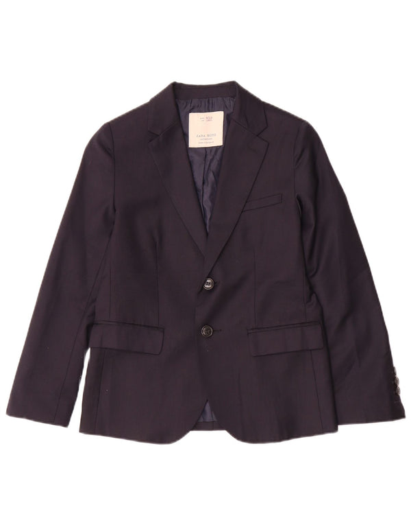Giacca Blazer a 2 Bottoni Zara da Bambino 9-10 Anni in Lana Blu Navy
