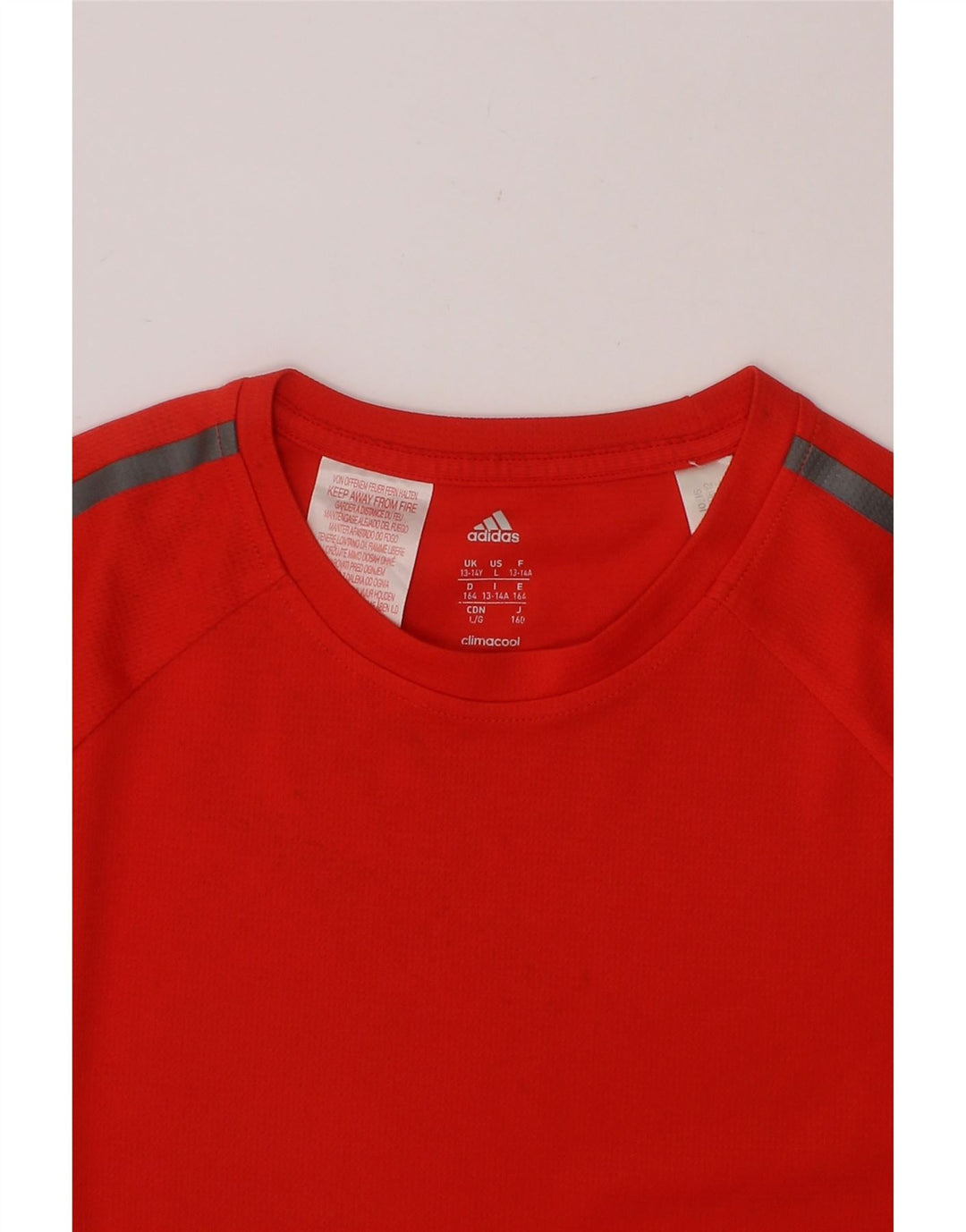 ADIDAS Boys Climacool T-Shirt Top 13-14 Years Red Polyester Vintage Adidas and Second-Hand Adidas from Messina Hembry 
