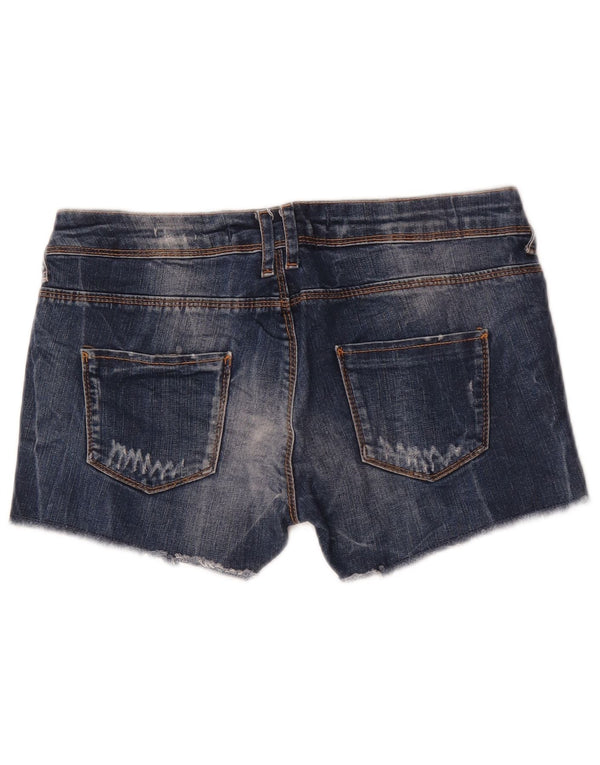 Pantaloncini di jeans invecchiati Zara da donna EU 38 piccoli W28 blu