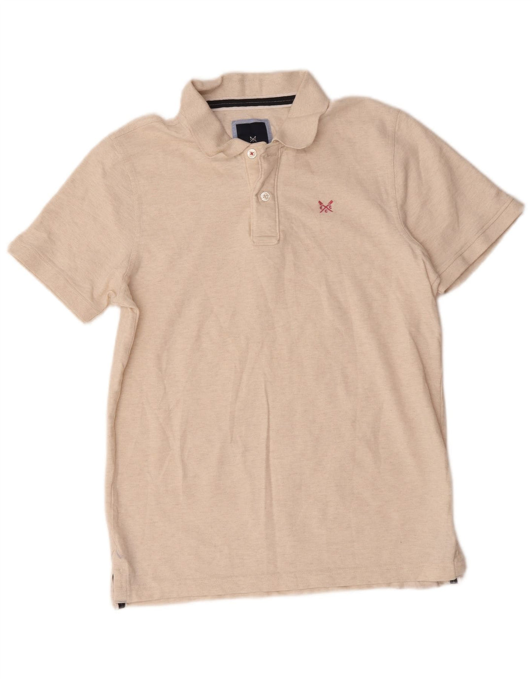 Crew Clothing Polo da uomo in cotone screziato beige medio