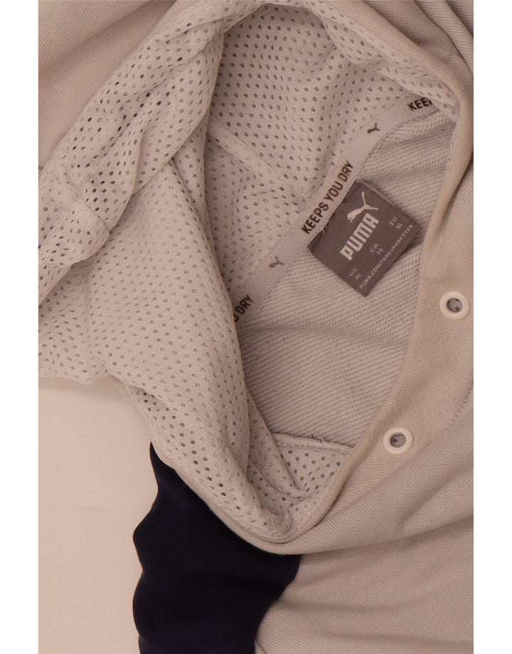 Felpa con cappuccio grafica da uomo Puma XL in cotone color block grigio