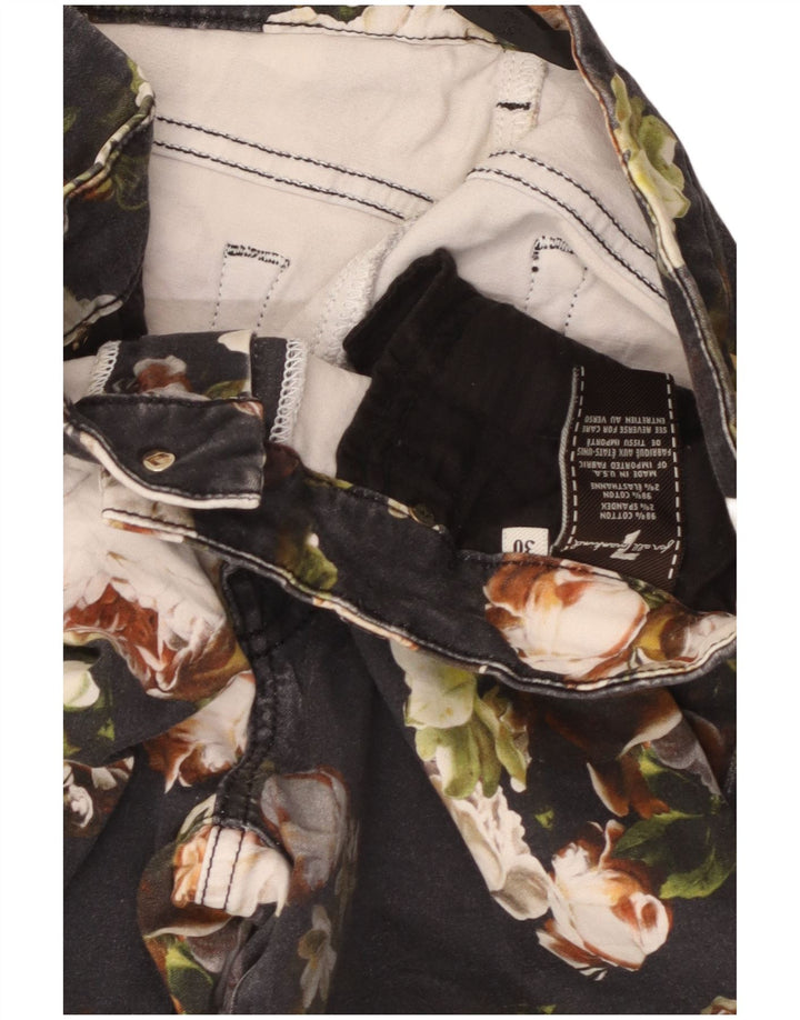 7 FOR ALL MANKIND Jeans slim da donna W30 L26 Cotone floreale nero