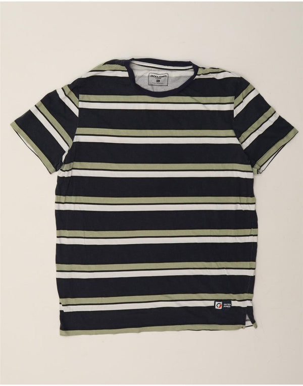 T-shirt da uomo Jack & Jones Top XL in cotone a righe blu navy