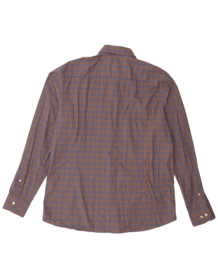 Camicia Hackett da uomo slim fit XL in cotone a quadri marrone