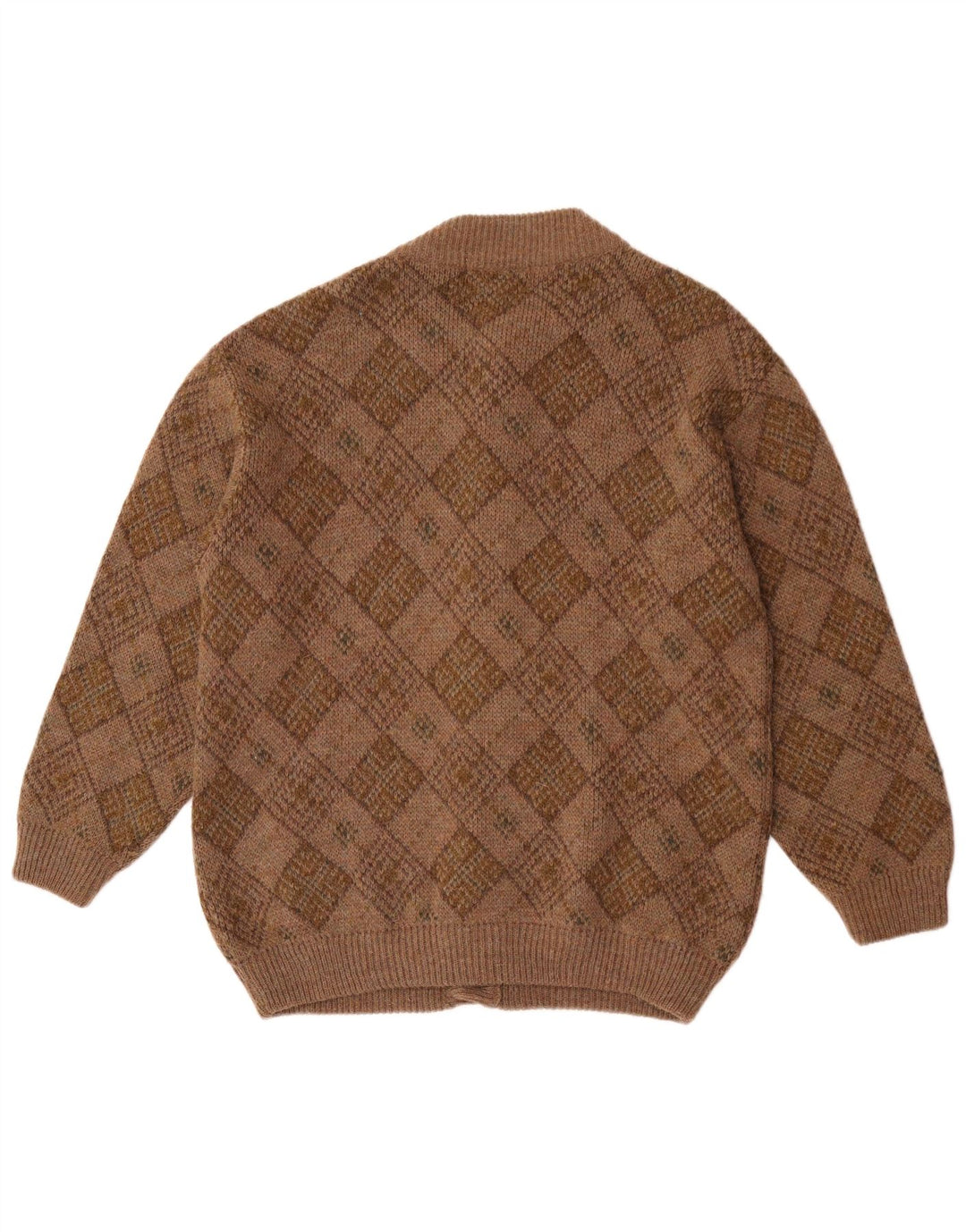 Angelo Greco da uomo di Simona cardigan maglione grande marrone a rombi/diamante