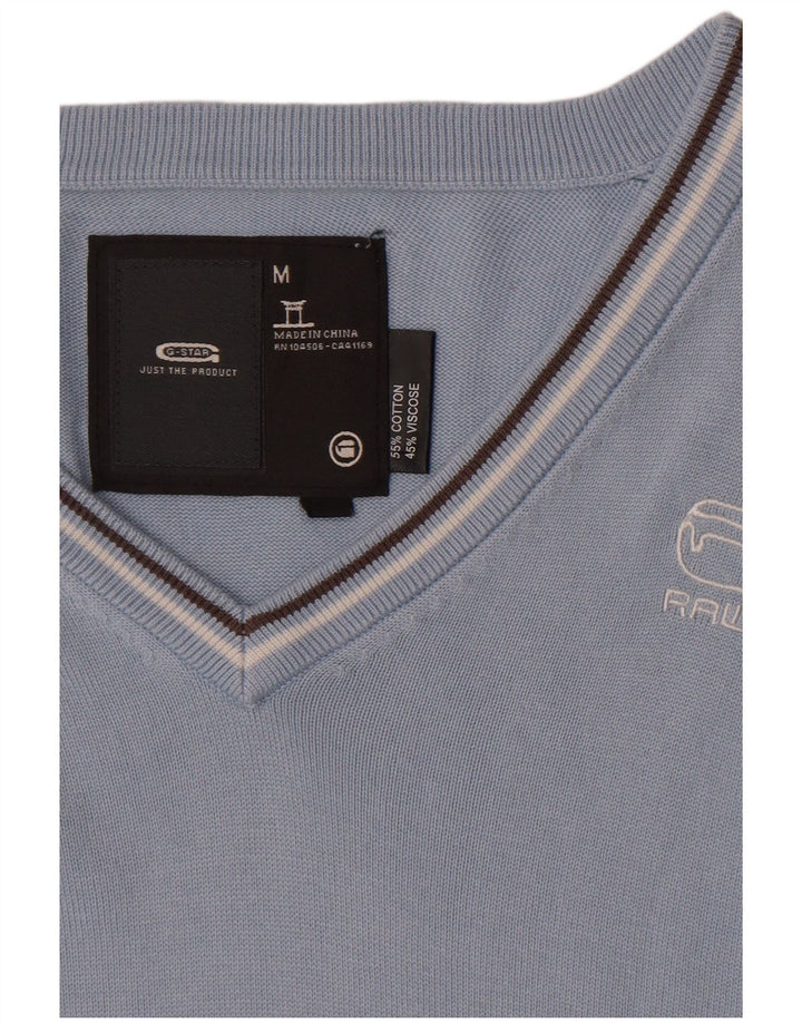 Maglione da uomo con scollo a V G-Star in cotone blu medio
