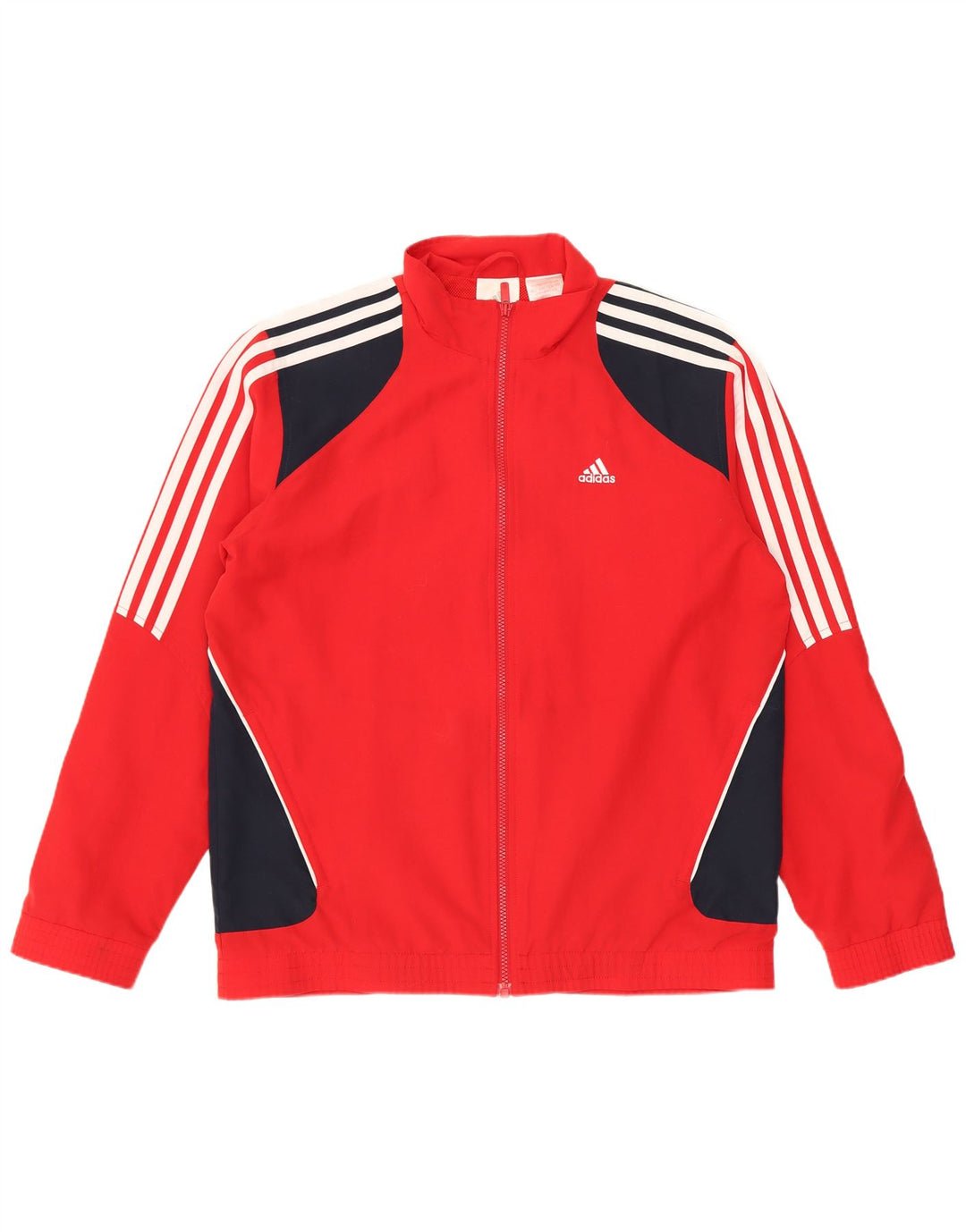 Giacca da tuta da ragazzo Adidas 15-16 anni in poliestere color block rosso