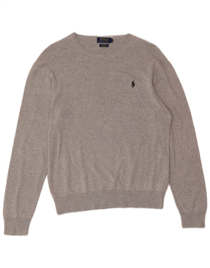 POLO RALPH LAUREN Maglione da uomo slim fit con scollo a barchetta Grigio medio