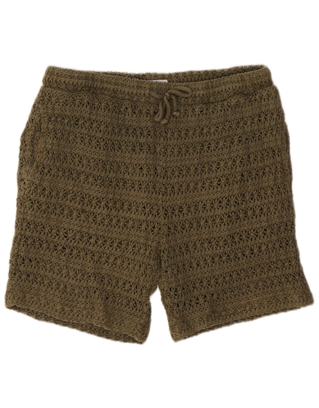 Pantaloncini all'uncinetto da donna Zara grandi W32 in cotone kaki