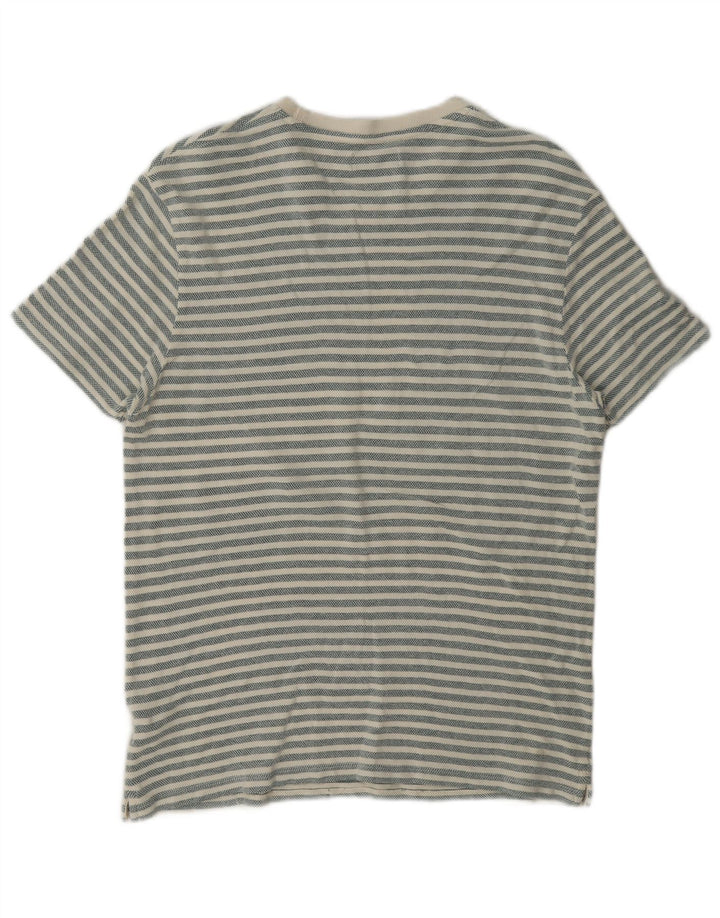 T-shirt Zara da uomo Top grande in cotone a righe grigie