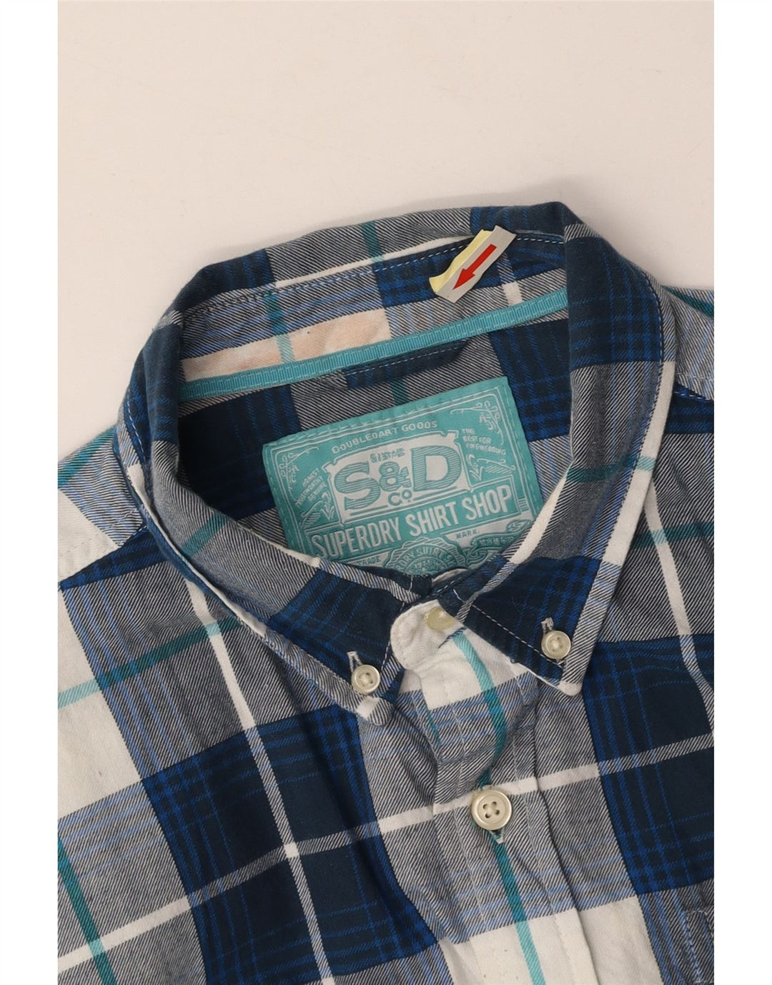 Camicia da uomo in flanella SUPERDRY XL in cotone a quadri blu navy