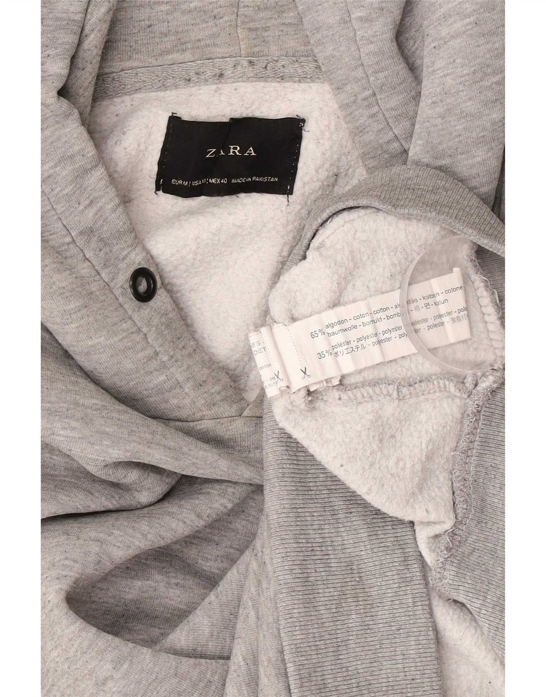 Maglione con cappuccio da uomo Zara in cotone screziato grigio medio