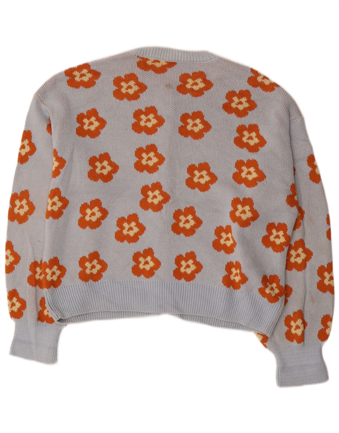 Maglione cardigan oversize da donna Zara UK 10 piccolo blu floreale