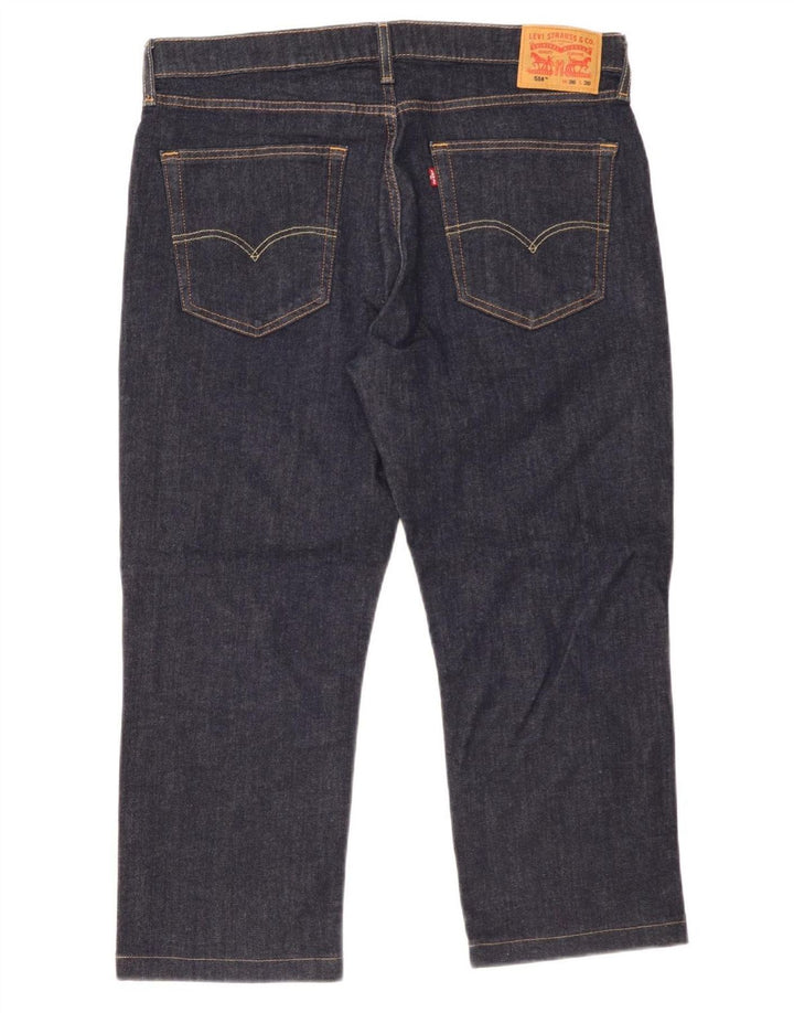 Levi's Uomo 514 Capri Jeans W36 L24 Blu Navy Cotone
