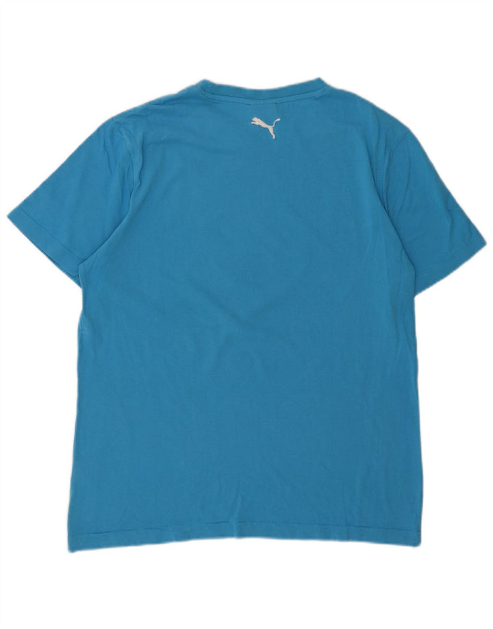 T-shirt grafica da uomo PUMA Top Small in cotone blu