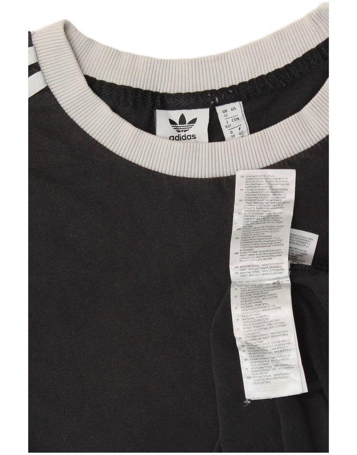 T-shirt grafica da donna ADIDAS Top UK 12 cotone medio nero
