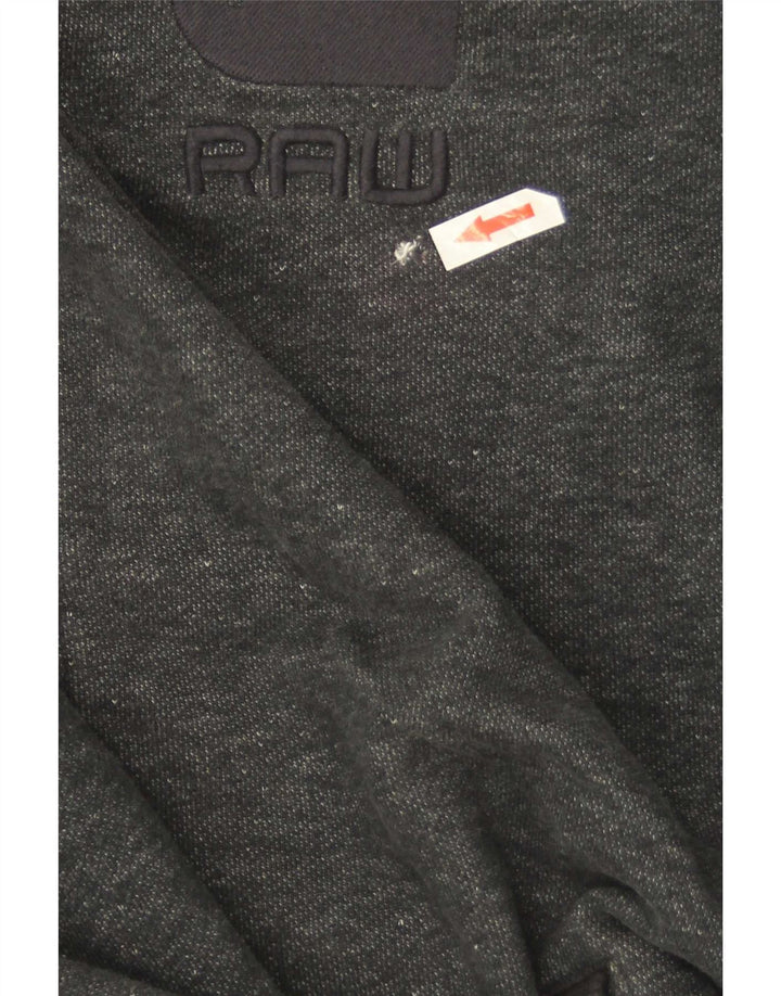 Maglione con cappuccio e zip da uomo G-Star in cotone screziato grigio medio
