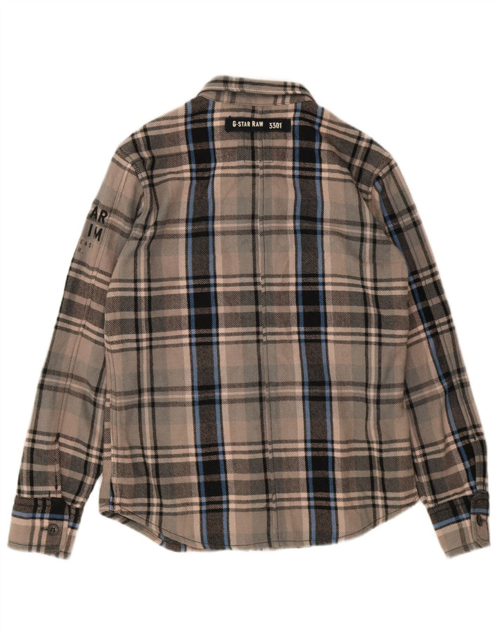 Camicia in flanella da uomo G-Star, acrilico a quadri grigi grandi