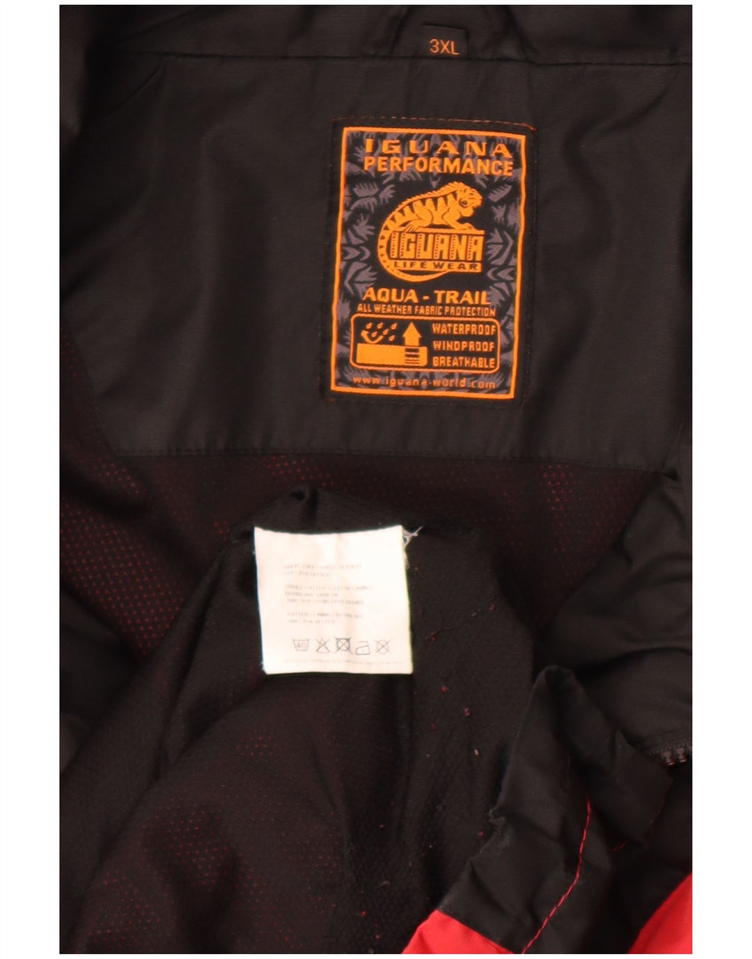 Giacca antipioggia da uomo Iguana UK 46 3XL Poliestere color block rosso