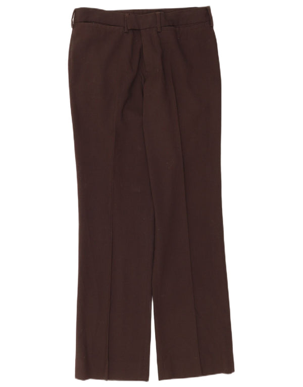 Pantaloni casual dritti da uomo Zara EU 38 Small W30 L30 Poliestere marrone