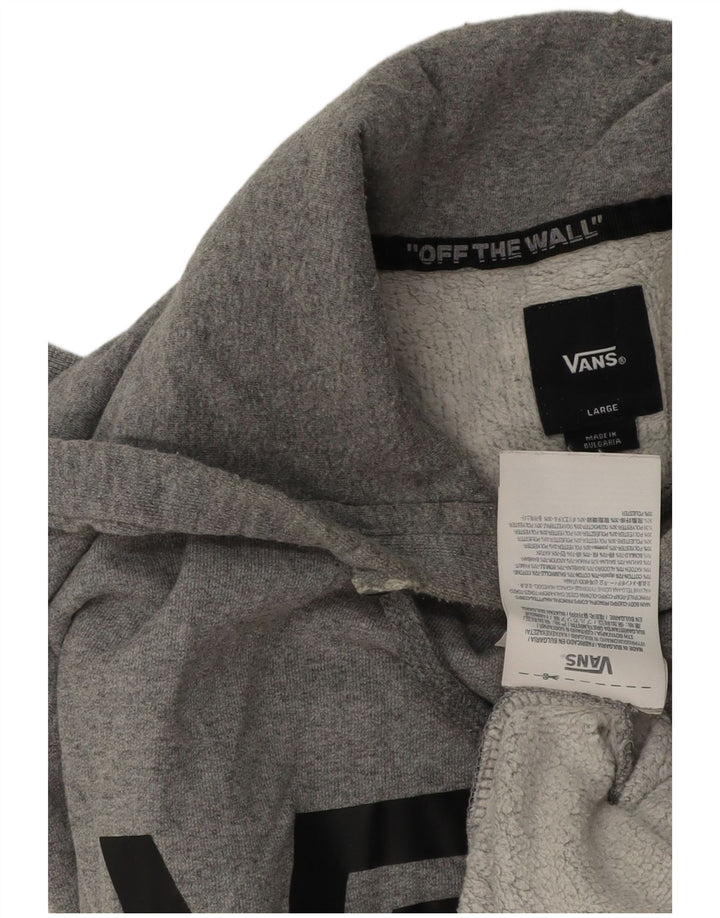 Felpa con cappuccio grafica da uomo Vans Large in cotone grigio